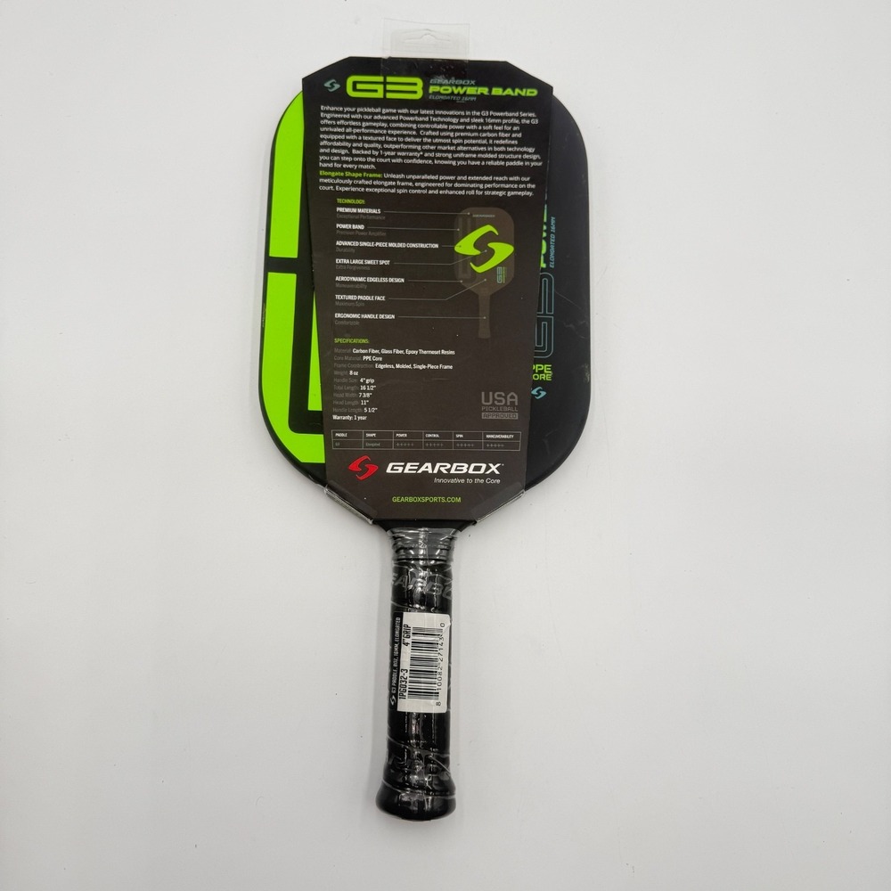 Gearbox G3 Powerband Pickleball Paddle - Elongated 16mm - 8 oz - Textured *NEW* - Picture 6 of 6